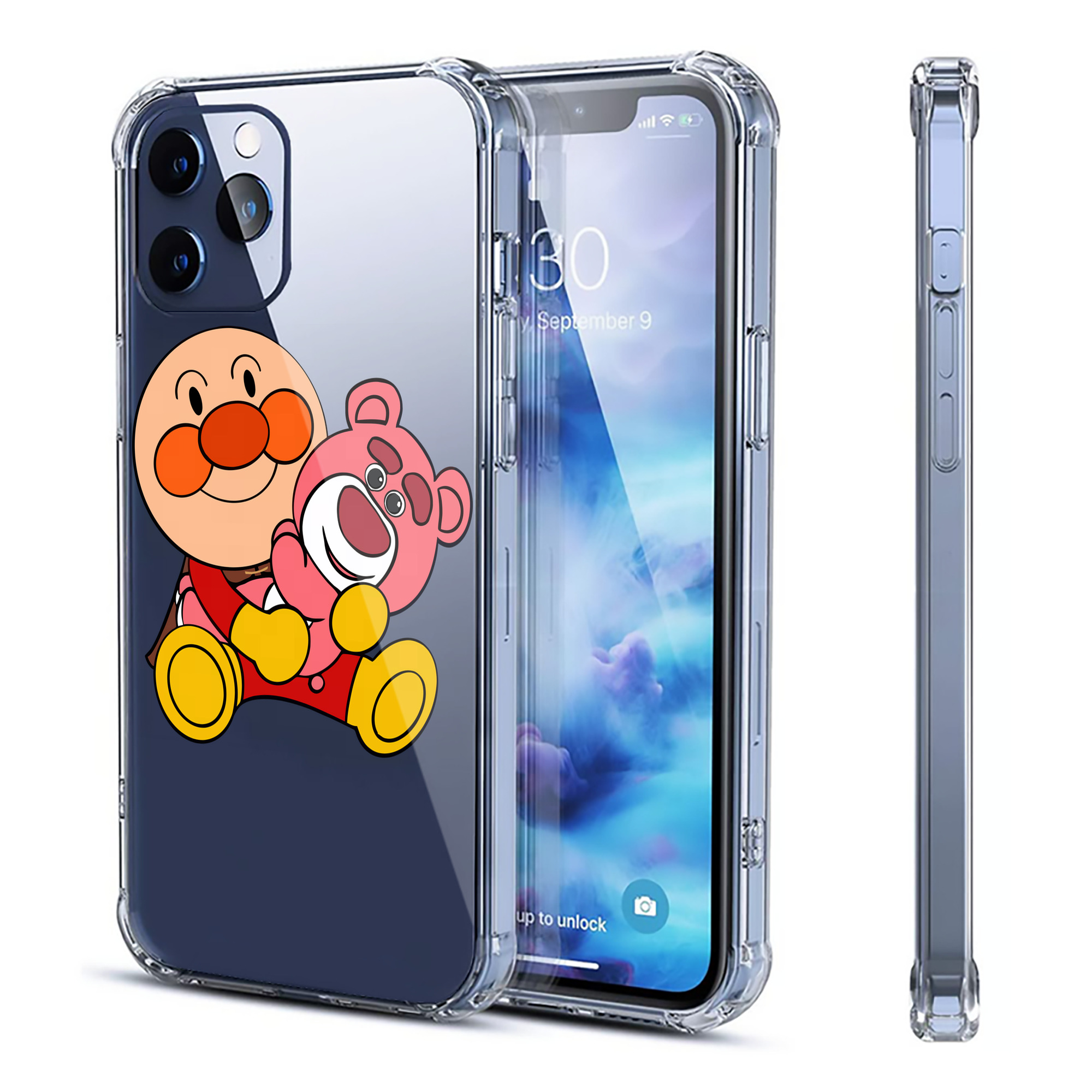 （画像用） アンパンマン Anpanman 【iPhone 12シリーズ対応】透明スマホケース（クリアソフトケース）